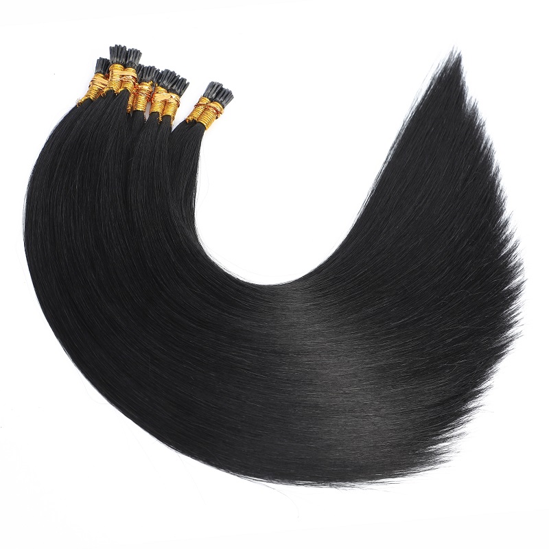 Natural Black(#1B)-Stick/I-Tip Hair Extensions