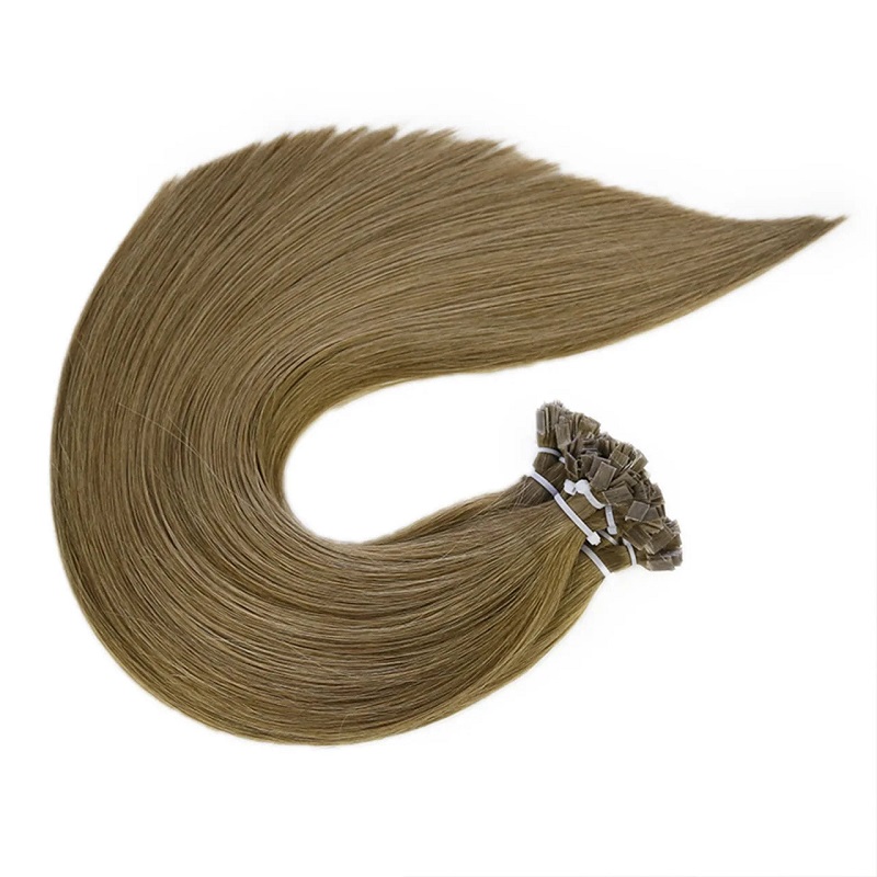 Medium Brown(#6)-Flat-Tip Hair Extensions