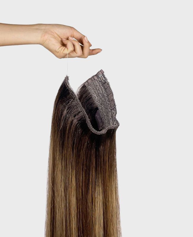 Flip in/Halo Hair Extensions-Ombre color