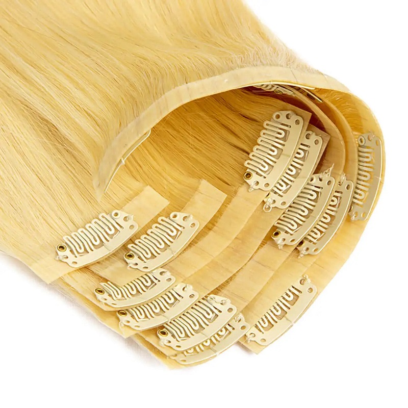 PU Weft Clip ins Hair Extensions